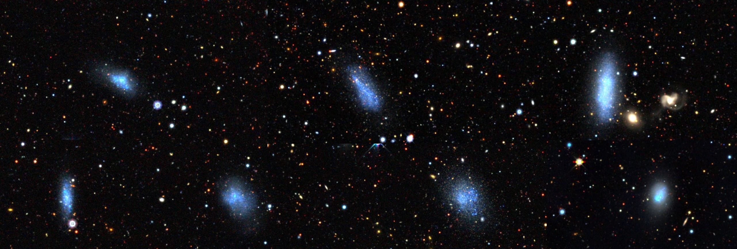 7 dwarf galaxies as seen by the legacy survey DR9